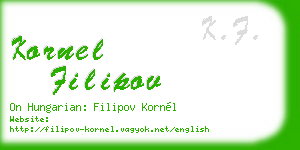 kornel filipov business card